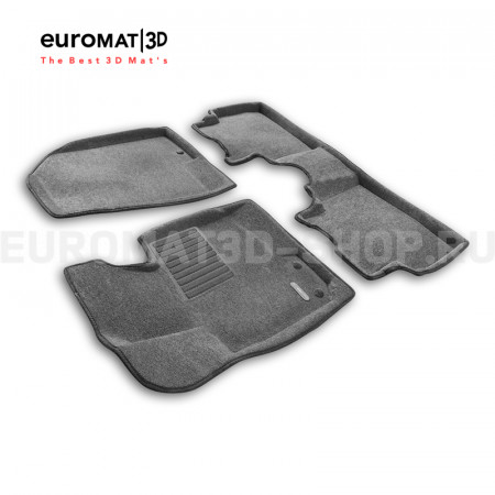 Текстильные 3D коврики Euromat3D Business в салон для Kia Sportage SL (2010-2015) № EMC3D-002707G Серые