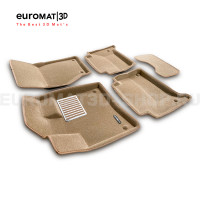Текстильные 3D коврики Euromat3D Lux в салон для Audi Q7 (2005-2014) № EM3D-001105T Бежевый
