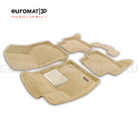Текстильные 3D коврики Euromat3D Lux в салон для Audi A3 (2014-) № EM3D-004507T Бежевые