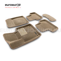 Текстильные 3D коврики Euromat3D Business в салон для Volvo S 60 (2019-) № EMC3D-005502T Бежевый