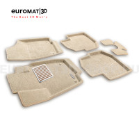 Текстильные 3D коврики Euromat3D Lux в салон для Skoda Rapid (2020-) № EM3D-004508T Бежевые