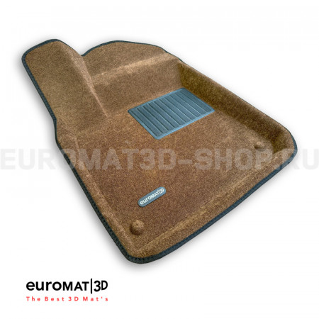 Текстильные 3D коврики Euromat3D Business в салон для Volkswagen Touareg (2018-) № EMC3D-004106R Коричневые