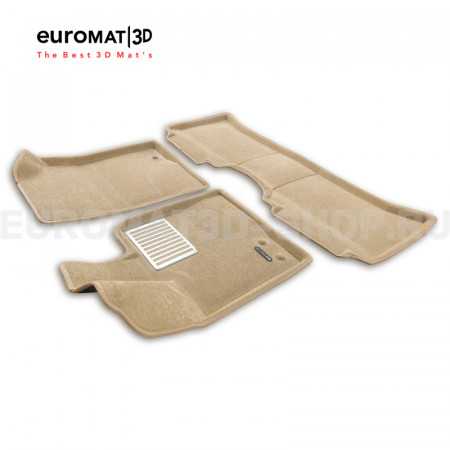 Текстильные 3D коврики Euromat3D Lux в салон для Changan UNI-K (2023-) № EM3D-001332T Бежевые