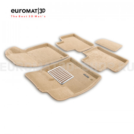 Текстильные 3D коврики Euromat3D Lux в салон для Geely Atlas (4WD) (2024-) № EM3D-001418T Бежевые